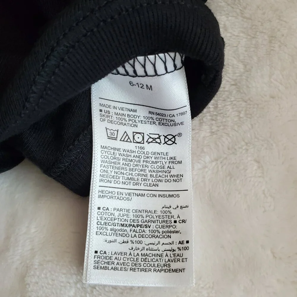 NEW Old Navy‎ Girls Baby One Piece Dress Black Cat Gold 6 - 12 months
